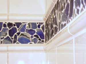 Blue Mosaic Shower Accent Detail